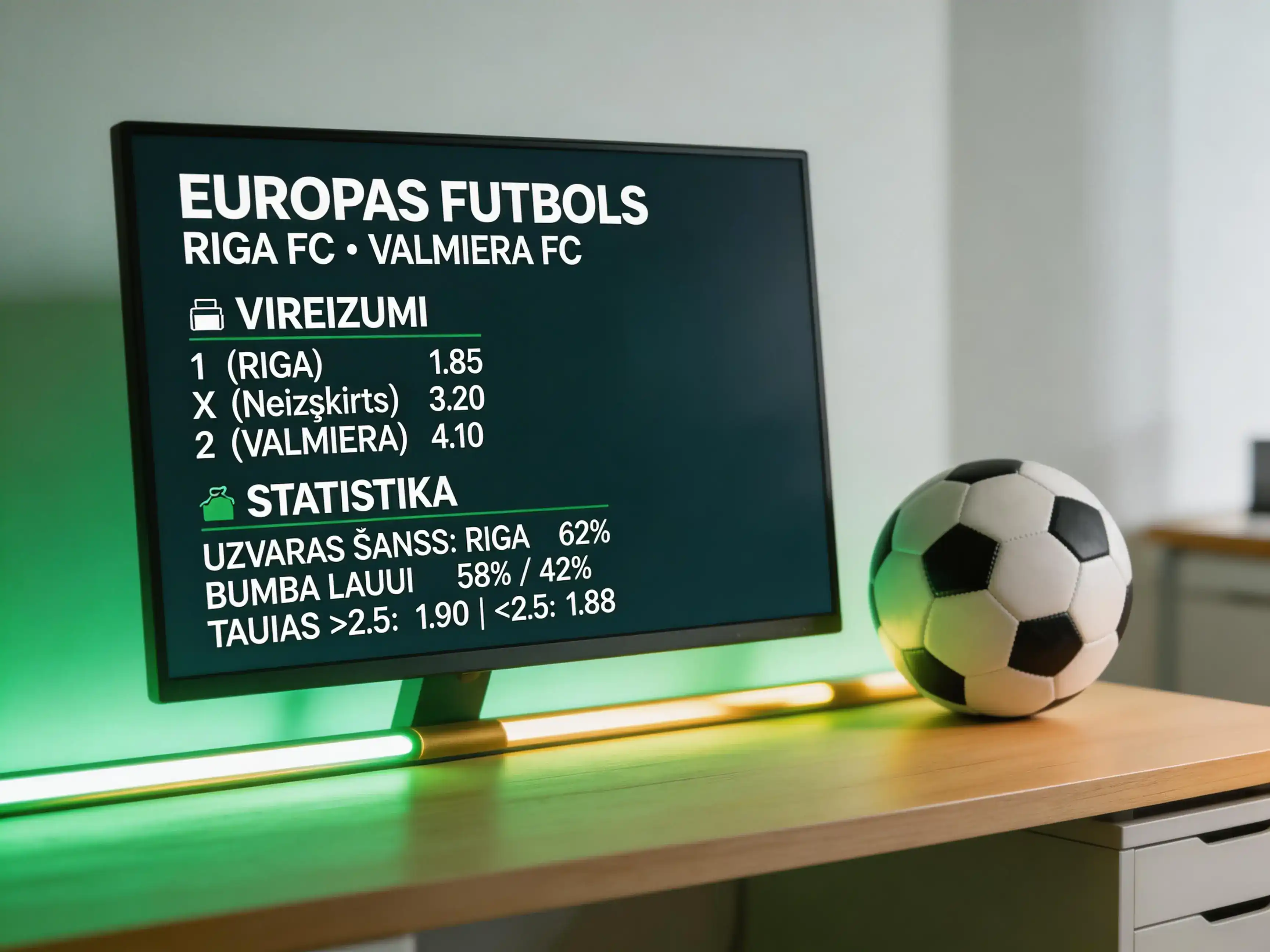 Sporta derību analītikas ekrāns ar Pasaules Kausa 2026 koeficientiem